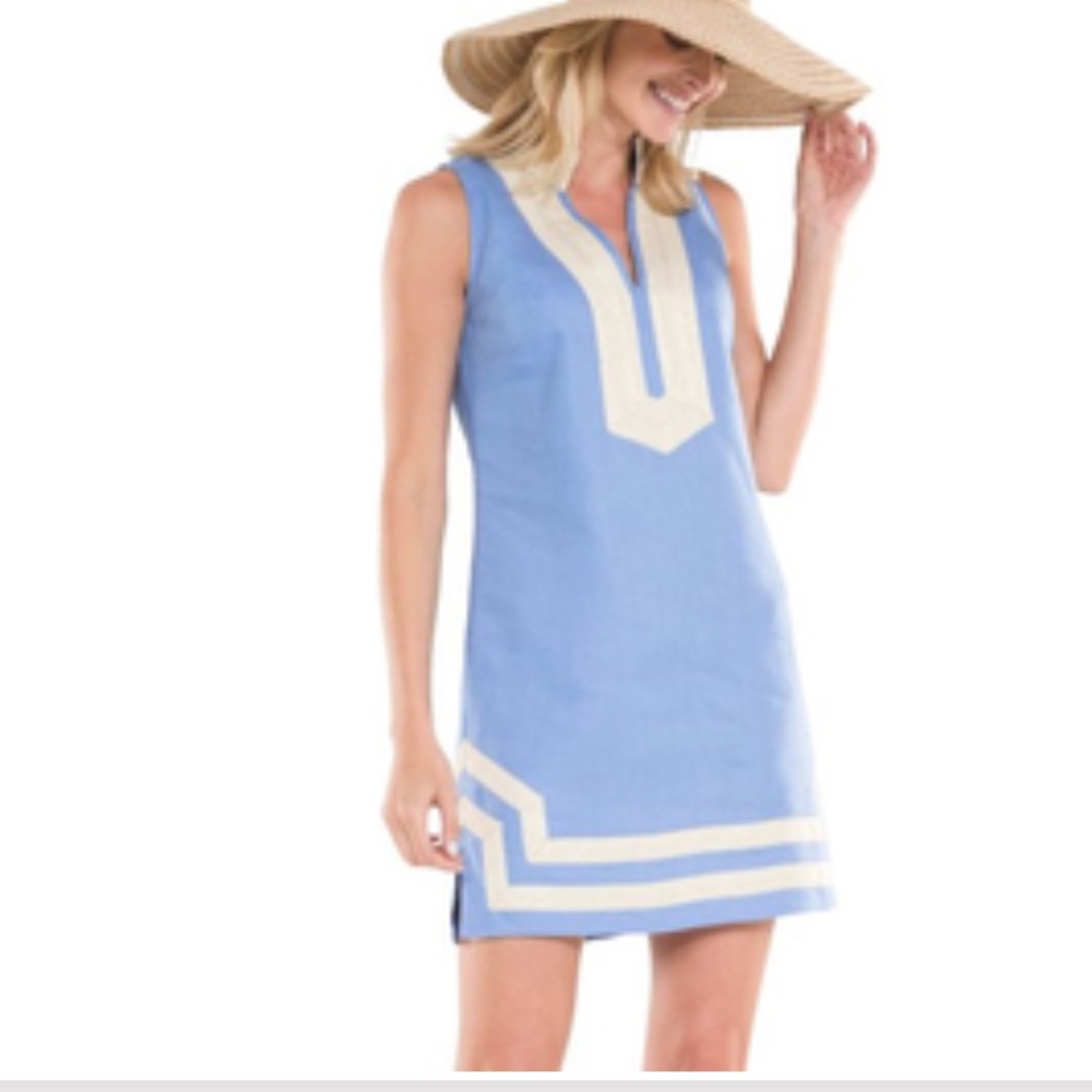 SAIL TO SABLE  SLEEVELESS LINEN TUNIC DRESS